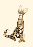  2021 absurd_res ambiguous_gender aurora_bloom_(artist) black_body black_fur black_spots black_stripes black_tail eyes_closed felid feline feral fur hi_res mammal multicolored_body multicolored_fur quadruped serval simple_background solo spots stripes whiskers white_body white_fur yellow_body yellow_ears yellow_fur yellow_tail 