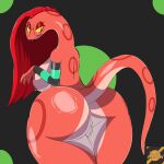  1:1 anthro big_butt butt darknsfwindie elyssa_(trinity-fate62) female genitals hi_res huge_butt pussy red_body red_scales reptile scales scalie snake solo thick_thighs 