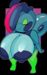  anthro areola big_areola big_breasts blue_body blue_hair blue_nipples breasts drizzile eyes_closed female hair hi_res huge_breasts multicolored_body nintendo nipples nude penlink pok&eacute;mon pok&eacute;mon_(species) solo tori_(penlink) video_games 