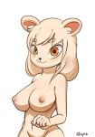  anthro areola big_breasts breasts female hair hi_res mammal nipples nude qupostuv35 simple_background solo white_background 