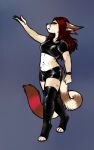 5_fingers ajna anthro breasts clothed clothing eyebrows eyelashes feet felid feline female fingers hair latex mammal red_hair toes 