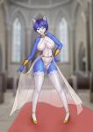 ankle_strap_heels anthro areola areola_slip armor big_breasts black_nose blue_body blue_fur blue_hair bracers breasts bridal_lingerie canid canine choker clothed clothing female footwear fox fur fur_markings green_eyes hair hi_res high_heels jewelry krystal_(star_fox) legband legwear lingerie looking_at_viewer mammal markings miklia multicolored_body multicolored_fur necklace nintendo pose pumps shoes short_hair simple_background skimpy sling_bra solo star_fox stockings thigh_highs thong tribal tribal_markings two_tone_body two_tone_fur underwear white_background white_body white_fur