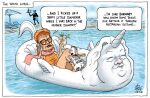 2026 animate_inanimate anthro australia australian beverage butler canid canine canis clothing david_pope domestic_dog electronics english_text equid equine eyewear female feral feralized floppy_ears fur gina_rhinehart group holding_beverage holding_object holding_phone holding_tray horn human humor inflatable leg_humping living_inflatable male mammal mentioned_character mythological_creature mythological_equine mythology name_tag on_phone one-piece_swimsuit pauline_hanson phone political_cartoon politics pool_toy poolside real_world sunglasses swimming_pool swimwear tail text tommy_robinson unicorn union_jack white_body white_fur