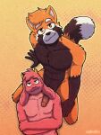 3:4 absurd_res ailurid anthro bovid caprine digital_media_(artwork) duo floppy_ears freckles fur genitals goat hair hi_res horn lilian_(solarlewds) looking_at_viewer male male/male mammal markings mars_(solarlewds) multicolored_body multicolored_fur muscular muscular_anthro muscular_male nipples nude orange_body orange_eyes orange_fur penis red_body red_fur red_panda simple_background smile solarlewds striped_markings striped_tail stripes tail tail_markings yellow_eyes