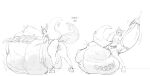 absurd_res anal anal_vore animal_humanoid anus balls belly big_balls big_belly big_breasts big_butt big_penis body_outline breast_imprints breasts butt canid canid_humanoid canine canine_humanoid cock_vore digestion digestion_noises face_imprint female female_pred female_prey fox_humanoid genitals group gynomorph gynomorph_pred hand_imprint hi_res huge_balls huge_belly huge_butt huge_penis humanoid humanoid_pred hyper hyper_balls hyper_genitalia hyper_penis imprint intersex intersex_pred mammal mammal_humanoid monochrome nipple_outline onomatopoeia penile penis rasha_(artist) simple_background sound_effects text thick_thighs unwilling_prey vore white_background wide_hips