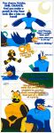  absurd_res alpha_channel anthro arthropod avian bee bird blush clothed clothing comic dialogue duo english_text fish flying hi_res hymenopteran insect male male/male marine moon notkastar notska_(character) star text water 