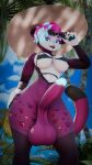 3d_(artwork) 4k 9:16 abby_(abbylon) absurd_res anthro balls beach belly big_balls big_breasts big_penis bikini bikini_top blender_(artwork) blue_eyes blue_glans breasts claws clothing digital_media_(artwork) eyewear facial_piercing felid feline flopkin genital_tattoo genitals glans glasses glowing glowing_eyes glowing_genitalia glowing_glans glowing_penis gynomorph hair hat headgear headwear heteroschmexual hi_res huge_balls humanoid_genitalia intersex light low-angle_view mammal navel nose_piercing nose_ring nude open_mouth palm_tree paws penis piercing plant purple_balls purple_body purple_penis ring_piercing saggy_balls sky smug smug_face solo sun_hat sunlight swimwear tail tattoo tree two-piece_swimsuit white_breasts wide_hips