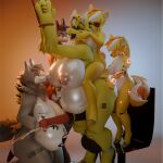 1:1 3d_(artwork) angela_azrael animal_genitalia animal_penis anthro areola ball_gag balls belly big_balls big_belly big_breasts bodily_fluids both_pregnant breasts canid canine canis cybernetic_arm cybernetic_eye cybernetic_limb cybernetics digital_media_(artwork) equid equine equine_genitalia equine_penis eyewear female gag genitals glistening glistening_areola glistening_breasts glistening_nipples group gynomorph ha1 hand_on_belly handjob haolde haolde_(character) hi_res horse huge_balls huge_belly huge_breasts hybrid intersex isara lactose latte_bonny machine mamagen mammal multiple_pregnancies nipples penetration penile penis pregnant pregnant_anthro pregnant_female pregnant_gynomorph pregnant_intersex pregnant_sex saliva sex sunglasses wolf