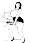  1girl bar_censor black_hair breasts censored collared_shirt commentary_request covered_nipples cum cumdrip_from_penis dress_shirt ejaculation erection full_body futanari futanari_masturbation head_back high_heels highres huge_breasts huge_penis large_testicles long_sleeves masturbation medium_hair office_lady original pencil_skirt penis projectile_cum shirt skirt solo standing testicles thick_thighs thighs trembling two-handed_masturbation wara_nai 
