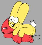 3_toes 4chan_anon anthro anus black_nose blush blush_lines bnuuy_(catgirl_x_bnuuy) buckteeth catgirl_(catgirl_x_bnuuy) catgirl_x_bnuuy chibi domestic_cat dot_nose dot_pupils duo eyewear featureless_limbs feet felid feline felis female female/female fur genitals glasses grey_background heart_symbol lagomorph leporid long_ears looking_at_another looking_at_viewer looking_back mammal nude nude_anthro nude_female on_top_of_another one_eye_closed open_mouth pointy_ears prick_ears rabbit rat_tail red_body red_fur scut_tail short_tail simple_background tail teeth toes unknown_artist vulva whiskers wink yellow_body yellow_fur