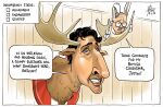 2025 animal_humanoid anthony_albanese antlers big_nose blue_eyes canadian_flag checklist david_pope deer deer_humanoid duo english_text eyewear glasses grey_hair hair horn humanoid humor justin_trudeau lagomorph lagomorph_humanoid leporid_humanoid mammal mammal_humanoid moose_humanoid mounted_trophy new_world_deer new_world_deer_humanoid political_cartoon politics rabbit_humanoid size_difference smile text