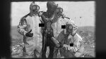 16:9 3_fingers 3d_(artwork) 4k absurd_res alien alien_humanoid animal_genitalia balls big_penis black_and_white black_sclera blue_sky digital_media_(artwork) english_text equine_genitalia film_strip fingers flaccid gas_mask genitals gesture group group_photo hand_gesture hand_on_shoulder hazmat_suit hi_res holding_penis human humanoid lifting_penis looking_down male male/male mammal mask monochrome nipples not_furry outdoor_nudity penis purple_body purple_skin r1v3r_styx sectoid sheath sky standing teratophilia text thumbs_up widescreen x-com xenophilia