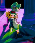 2026 amphibian anthro bedroom_eyes bikini biped blush blush_stickers breasts clothing colored detailed digital_drawing_(artwork) digital_media_(artwork) dynamic_lighting eyelashes eyewear feet female female_anthro frog front_view glasses glitch_productions green_body high_contrast light lighting narrowed_eyes navel portrait pose ribbit_(tadc) seductive shaded signature small_glasses solo swimwear the_amazing_digital_circus three-quarter_portrait two-piece_swimsuit vaporwave yuriben