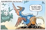 2025 ambiguous_gender archaeopteryx avian bird blue_background blue_body blue_feathers conference cop_30 david_pope dinosaur donald_trump egg egg_in_mouth english_text face_on_butt feathers feral gradient_background group literal_idiom nest oviposition political_cartoon politics prehistoric_species reptile saurischian scalie simple_background sky speech_bubble sucking_egg tar text theropod united_nations