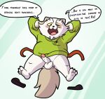 anthro blush claws clothed clothing dialogue domestic_cat english_text feet felid feline felis kayadult kerub_crepin male mammal partially_clothed simple_background spread_legs spreading text toe_claws toes