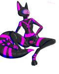 4:5 absurd_res anthro canid canine cel_shading chastity_device clothing cock_gag digital_media_(artwork) drone dronification fox gag hi_res hypnosis hypnotic_visor latex latex_clothing latex_skinsuit lock_symbol long_tail male mammal mind_control muttnick null_bulge paws raised_paw shaded skinsuit solo tail tight_clothing