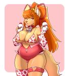 2025 accessory animal_print animal_print_bikini animal_print_thigh_highs anthro armwear bangs bedroom_eyes bell bell_bow bell_collar belly big_belly big_breasts bikini bikini_top biped bottle bow_(feature) bow_ribbon breasts brown_nose buckle canid canine ceroba_ketsukane cleavage closed_smile clothed clothed_anthro clothed_female clothing collar colored_nails container cow_print cow_print_bikini cow_print_elbow_gloves cow_print_thigh_highs cowbell curvy_figure elbow_gloves english_text eyebrows eyelashes female female_anthro fingerless_gloves fingernails fingers fluffy fluffy_tail fox front_view fur glistening glistening_body glistening_breasts glistening_thighs gloves hair hair_accessory hair_bell hair_bow hair_ribbon hair_tie handwear heart_buckle heart_symbol hi_res holding_bottle holding_container holding_object huge_belly inner_ear_fluff legwear leotard lips long_hair long_ponytail looking_aside mammal milk milk_bottle milk_container mouth_closed multicolored_clothing nails narrowed_eyes orange_hair overweight overweight_anthro overweight_female pattern_bikini pattern_clothing pattern_legwear pattern_swimwear pattern_thigh_highs pink_background pink_lips pointy_ears ponytail pose prick_ears pupils red_bikini red_bow red_clothing red_collar red_eyes red_gloves red_handwear red_legwear red_leotard red_swimwear red_thigh_highs ribbons seductive simple_background smile snout solo standing swimwear tail tan_body tan_ears tan_fur tan_tail text thick_bottom_lip thick_tail thick_thighs thigh_highs thigh_strap tied_hair tuft two-piece_swimsuit undertale_(series) undertale_yellow unzipped voluptuous voluptuous_anthro voluptuous_female white_bikini white_clothing white_gloves white_handwear white_legwear white_swimwear white_thigh_highs wide_hipped_anthro wide_hipped_female wide_hips zevulpes zipper