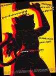 animal_butchery_diagram anthro black_body black_hair blood bodily_fluids butcher_vanity cleaver cleaver_(knife) cutlery digital_media_(artwork) domestic_cat english_text felid feline felis furrdoktor furrdoktor_(character) hair hi_res holding_object implied_cannibalism kitchen_knife kitchen_utensils knife lyrics mammal music nonbinary_(lore) portuguese_text shirtless_anthro silhouette simple_background solo text tools yellow_background