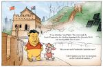 2025 anthony_albanese anthro australian_flag biped bottomless building caricature china chinese_flag clothed clothing david_pope disney duo english_text eyewear flag glasses great_wall_of_china male piglet pink_body plant political_cartoon politics pooh_bear red_clothing red_shirt red_topwear shirt shirt_only skyscraper solar_panel text topwear topwear_only tree walking wind_farm winnie_the_pooh_(franchise) xi_jinping