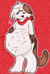 absurd_res anthro belly chipflake colby_afterdark domestic_cat felid feline felis hi_res male mammal nsfcolby rumbling_stomach sigh solo struggling vore