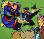 2026 action_pose aircraft airplane anthro blonde_hair blue_clothing bodysuit breasts callie_briggs camel_toe city claws cleavage close-up clothed clothing colored crowd domestic_cat electronics felid feline felis female gesture green_sky group hair hand_gesture hanna-barbera harness hi_res jet jumping low-angle_view male mammal mask nipple_outline open_bodysuit open_heel_footwear outside phone pointing pose public redout shaded skinsuit sky smile swat_kats tan_body third-party_edit tight_clothing toe_claws toeless_legwear under_boob vehicle