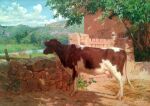  1905 20th_century ancient_furry_art bovid bovine brown_body brown_fur cattle day detailed_background female feral fur hi_res hooves horn joao_batista_de_costa mammal multicolored_body multicolored_fur nude oil_painting_(artwork) outside painting_(artwork) plant public_domain quadruped realistic solo_focus standing teats traditional_media_(artwork) tree two_tone_body two_tone_fur udders 