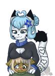  &lt;3 :3 :c accessory alpha_channel anthro blind blue_eyes blue_hair blush boob_hat breasts brown_body brown_fur clothing dipstick_ears duo ears_down ears_up felid female female/female flower flustered fur gem green_turtleneck hair hair_accessory hairclip hands_on_shoulders heterochromia hi_res mammal multicolored_ears multicolored_tail nayomi_corbin nicholas_c._corbin pantherine pearl_(gem) pivoted_ears plant raised_tail royalty sapphire_(disambiguation) simple_background smile stick_ears sweater therobotickitty tiger tired_eyes topwear transparent_background turtleneck white_body white_fur youtuber 