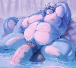 animal_genitalia animal_penis anthro armpit_hair balls barbel_(anatomy) bathing beard big_balls big_muscles big_pecs big_penis blue_body body_hair chest_hair chest_tuft countershading detailed_background dragon eastern_dragon equine_genitalia equine_penis facial_hair genitals hair half-erect hand_behind_head happy_trail horn hot_spring huge_balls huge_pecs huge_penis hyper hyper_genitalia hyper_penis leaning leaning_backward long_hair long_tail looking_at_viewer male medial_ring muscular muscular_arms muscular_legs muscular_male mythological_creature mythological_scalie mythology navel nipple_piercing nipple_ring nipples obese outside overweight pecs penis piercing pubes purple_body raised_arms reclining ring_piercing rock saggy_balls scalie solo spread_legs spreading tail takeo_(taromilqtea) taromilqtea tuft vein veiny_penis water whiskers