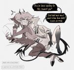 alastor_(hazbin_hotel) andromorph andromorph/male angel animal_ears animal_humanoid antlers black_tail blush blush_lines bodily_fluids bottomwear bottomwear_down bow_tie claws clothed clothing craxkersxx deer deer_ears deer_humanoid demon demon_humanoid dialogue dominant dominant_male drooling duo ears_back english_text eyewear facial_markings fallen_angel from_behind_position genitals grin hair hand_around_waist hazbin_hotel head_markings hellaverse hi_res hooves horn humanoid humanoid_genitalia humanoid_penis intersex intersex/male lucifer_(hazbin_hotel) lying male mammal mammal_humanoid markings monocle not_furry on_side pants pants_down partially_clothed penis penis_against_pussy pillow pivoted_ears saliva scut_tail sex sharp_teeth short_hair short_tail simple_background smile spade_tail speech_bubble tail tail_around_leg teeth text topwear untied_bow_tie vulva white_background