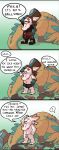 anthro balls clothed clothing comic dialogue dragon duo ear_piercing ear_ring english_text feral flaccid foreskin genitals gradient_background green_background heat_(temperature) hi_res kayadult kled_(lol) league_of_legends male mythological_creature mythological_scalie mythology nude partially_clothed penis piercing ring_piercing riot_games scalie shirtless simple_background skaarl_(lol) tencent text underwear undressing yordle
