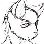 1:1 anthro black_and_white domestic_cat ears_up felid feline felis fur headshot_portrait male mammal meristoi monochrome portrait simple_background sketch smile smiling_at_viewer solo three-quarter_view white_background white_body white_fur