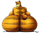  2021 absurd_res alternate_version_at_source anthro big_breasts big_butt breasts butt domestic_cat felid feline felis female garfield_(series) garfield_the_cat hi_res huge_breasts huge_butt looking_back mammal pink_nose simple_background solo superix white_background 