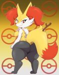  2021 anthro big_breasts big_butt bigdon1992 biped braixen breasts butt canid canine digital_drawing_(artwork) digital_media_(artwork) digitigrade female fur hi_res inner_ear_fluff looking_at_viewer looking_back looking_back_at_viewer mammal multicolored_body multicolored_fur nintendo nipples nude pok&eacute;mon pok&eacute;mon_(species) pupils red_eyes red_pupils short_stack solo thick_thighs tuft video_games white_body white_fur yellow_body yellow_fur 