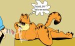  after_sex anthro balls big_breasts bodily_fluids breasts brown_hair clothed clothing crossgender cum cum_in_mouth cum_inside digital_media_(artwork) domestic_cat duo english_text erection felid feline felis female fur garfield_(series) garfield_the_cat genital_fluids genitals gothfield hair hi_res human interspecies jon_arbuckle kiss_mark legwear lips makeup male male/female mammal nekomajinsama nipples nude open_mouth orange_body orange_fur penis pussy simple_background slightly_chubby smile smug solo_focus text thick_lips tongue what 