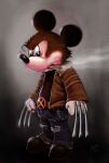  anthro biped black_eyes black_nose bottomwear cigar claws_out clothing denim denim_clothing disney freddy_lopez jacket jeans leather leather_clothing leather_jacket leather_topwear male mammal mickey_mouse mouse murid murine pants rodent smoking solo standing topwear wolverine_(marvel) 