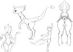  2021 anus biped butt digital_drawing_(artwork) digital_media_(artwork) digitigrade featureless_chest feet female fingers flat_chested front_view genitals hi_res lizard long_tail monochrome napalm_express nude pose pussy rear_view reptile scalie semi-anthro side_view simple_background sketch standing tail_tuft thick_tail thick_thighs toes tuft white_background wide_hips 