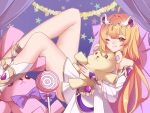  1girl :p ;) ;p absurdres ahoge arabian_clothes blonde_hair chinese_commentary commentary curtains highres holding holding_stuffed_toy honkai_(series) honkai_impact_3rd long_hair looking_at_viewer one_eye_closed smile solo stuffed_animal stuffed_toy susannah_manatt susannah_manatt_(valkyrie_quicksand) teddy_bear tongue tongue_out unique-blueberry white_sleeves yellow_eyes 