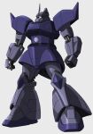  arm_cannon colored_lineart commentary_request derivative_work gelgoog glowing glowing_eye gundam gundam_lost_war_chronicles mecha mecha_focus mobile_suit mobile_suit_gundam no_humans obed one-eyed_mecha purple_eyes radio_antenna robot science_fiction weapon white_background zeon 