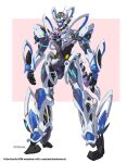  aqua_eyes armor commentary_request gquuuuuux gundam gundam_gquuuuuux highres kamen_rider kamen_rider_my-th kamen_rider_my-th_(series) mecha mecha_focus mechanization mobile_suit my-th_driver no_humans parody rider_belt robot science_fiction solo standing tokusatsu v-fin web_address yanagi_joe 