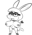  anthro asinus baba_looey black_and_white breasts donkey equid equine eyelashes eyewear female genitals glasses hair half-closed_eyes hanna-barbera hooves jellystone_(hbo_max) long_ears long_tail looking_at_viewer mammal monochrome narrowed_eyes navel nipples pussy sbshouseofpancakes short_stack the_quick_draw_mcgraw_show 