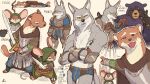  16:9 anthro archer armor banners_of_ruin bow_(weapon) canid canine canis cape clothing dahecksajerry english_text fur gesture grey_body grey_fur group hood male mammal melee_weapon mouse murid murine mustela mustelid musteline pointing ranged_weapon rodent sword text thong true_musteline unconvincing_armor underwear ursid weapon widescreen wolf 