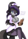  absurd_res alpha_channel anthro breasts clipboard clothing darkmythiccat dialogue domestic_cat eyewear fan_character felid feline felis female glasses hair hi_res mammal nurse_clothing nurse_uniform pencil_(object) sega solo sonic_the_hedgehog_(series) uniform 