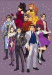  4girls 5boys :d ace_attorney ace_attorney_investigations apollo_justice apollo_justice:_ace_attorney ascot athena_cykes bag black_bow black_bowtie black_choker black_hair black_shoes blue_bow blue_bowtie blue_eyes blue_vest boots bow bowtie breasts brown_eyes brown_hair brown_jacket brown_pants brown_shoes brown_suit choker closed_mouth commentary_request confetti crescent crescent_earrings curtained_hair dress dress_bow earrings formal_clothes fuse_takuro gem gloves green_eyes green_gem grey_hair hair_ornament hair_ribbon handbag headband high_heels highres holding holding_bag jacket jewelry katana kay_faraday kazuma_asogi key key_necklace large_bow long_hair long_sleeves maya_fey medium_breasts miles_edgeworth multiple_boys multiple_girls necklace necktie nuri_kazuya official_art open_mouth orange_hair pants pantyhose phoenix_wright phoenix_wright:_ace_attorney_-_dual_destinies pink_dress puffy_sleeves purple_dress red_dress red_headband red_jacket red_necktie red_shirt ribbon ryunosuke_naruhodo sheath sheathed shirt shoes short_hair side_ponytail simple_background single-shoulder_dress sleeveless sleeveless_dress smile socks sphere_hair_ornament suit susato_mikotoba suspenders sword the_great_ace_attorney topknot vest weapon white_ascot white_gloves white_jacket white_pants white_shirt white_socks white_suit yellow_bow yellow_dress 