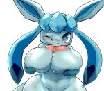  anthro anthrofied areola big_areola big_breasts blush breasts cottontail curvy_figure eeveelution female glaceon huge_areola huge_breasts looking_at_viewer mammal nintendo nipple_fetish nipple_play nipple_suck one_eye_closed pok&eacute;mon pok&eacute;mon_(species) pok&eacute;morph puffy_areola solo sucking video_games voluptuous wide_hips wink 