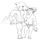  &lt;3 2018 2_horns 4_fingers 4_toes anthro anthro_on_anthro arm_tuft athletic athletic_anthro athletic_male barefoot big_abs big_biceps big_bulge big_deltoids big_muscles big_quads big_triceps blush blush_lines body_hair bovid bristol bulge bulge_size_difference caprine cheek_tuft chest_hair chin_tuft clothed clothed_anthro clothed_male clothing digital_media_(artwork) dorsal_fin duo elbow_tufts eyebrows eyes_closed facial_hair facial_tuft feet fin fin_piercing fin_ring fingers fish fish_hook_piercing front_view full-length_portrait furgonomics furry-specific_piercing gills goat goatee greyscale grin half-closed_eyes hand_on_foot happy head_horn head_tuft horn huge_pecs humanoid_feet humanoid_hands interspecies larger_anthro larger_male looking_down_at_partner male male/male male_anthro mammal marine monochrome muscle_size_difference muscular muscular_anthro muscular_male narrowed_eyes navel nipple_hook nipple_piercing nipples obliques open_mouth open_smile pictographics piercing plantigrade portrait pubes raised_eyebrows raised_leg romantic romantic_couple scalie serratus shark simple_background size_difference sketch skimpy smaller_anthro smaller_male smile speech_bubble standing thick_neck toes topless topless_anthro topless_male tuft white_background 
