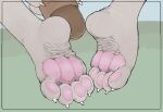  2021 4_toes ambiguous_gender anthro claws clothing feet finger_claws foot_focus foot_shot footwear hi_res ikkimikka konna_(ikkimikka) pawpads sandals solo toe_claws toes wrinkled_feet 