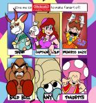  animal_crossing bald_bull captain_syrup cervid english_text fossil_pok&eacute;mon human mammal mario_bros meme nintendo nintendo_character_meme omanyte pembrokewkorgi pok&eacute;mon pok&eacute;mon_(species) princess_daisy punch-out!! shino_(animal_crossing) six_fanarts_challenge text toadette twitter video_games wario_land 