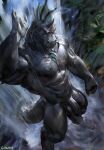  2021 abs anthro balls bathing biceps black_body black_scales butt_from_the_front casual_nudity chunie claws detailed_background digital_media_(artwork) dragon eyes_closed featureless_chest flaccid foreskin frill_(anatomy) genitals hi_res humanoid_genitalia humanoid_penis male muscular muscular_anthro muscular_male nude outside penis reptile scales scalie showering signature solo talo_tsurrat_(nimratu) vein veiny_penis water waterfall wingless_dragon 