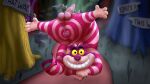  16:9 4_toes alice_in_wonderland alice_in_wonderland_(1951) animal_genitalia anus bodily_fluids butt cheshire_cat claws disney domestic_cat erection feet felid feline felis feral flexible floating forest genital_fluids genitals grass grin hi_res hovering lineless looking_at_viewer magenta_stripes male mammal markings monocerus no_irises outside path penile_spines penis pink_anus pink_balls pink_body pink_ears pink_head pink_nose pink_paws pink_penis pink_tail plant precum presenting presenting_hindquarters sheath sign slightly_chubby smile solo spread_legs spreading striped_body striped_markings striped_tail stripes tail_markings text toes tree tulgey_wood unraveling whiskers widescreen wonderland yellow_eyes 