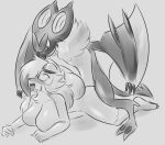  ahegao ambiguous_penetration anthro blush breasts doggystyle duo eye_roll female feral from_behind_position greyscale hi_res leg_markings looking_pleasured lycanroc male male/female markings midnight_lycanroc monochrome nintendo noivern one_eye_obstructed open_mouth penetration pok&eacute;mon pok&eacute;mon_(species) scar sex socks_(marking) tetsushi tongue tongue_out video_games zelena_(thatonevocals) 